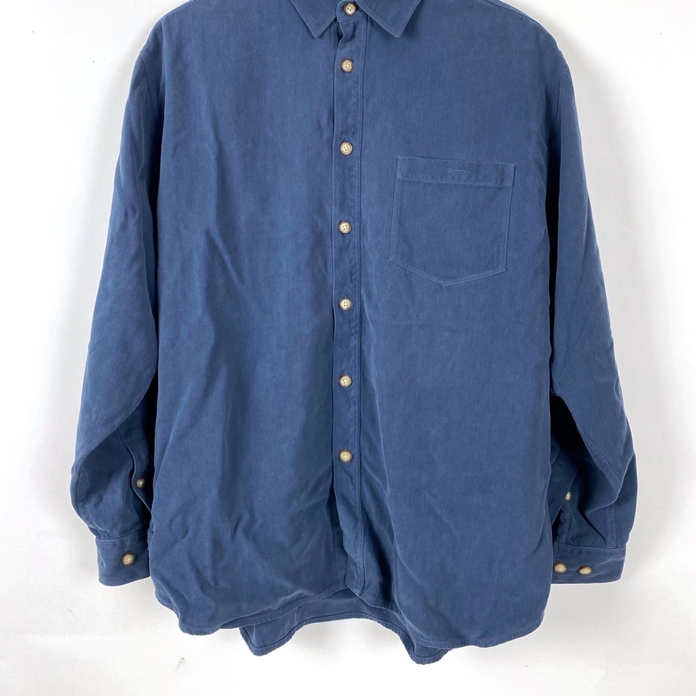 Tommy Bahama Men’s Button Down Shirt Navy Blue Medium Vintage - Picture 2 of 9